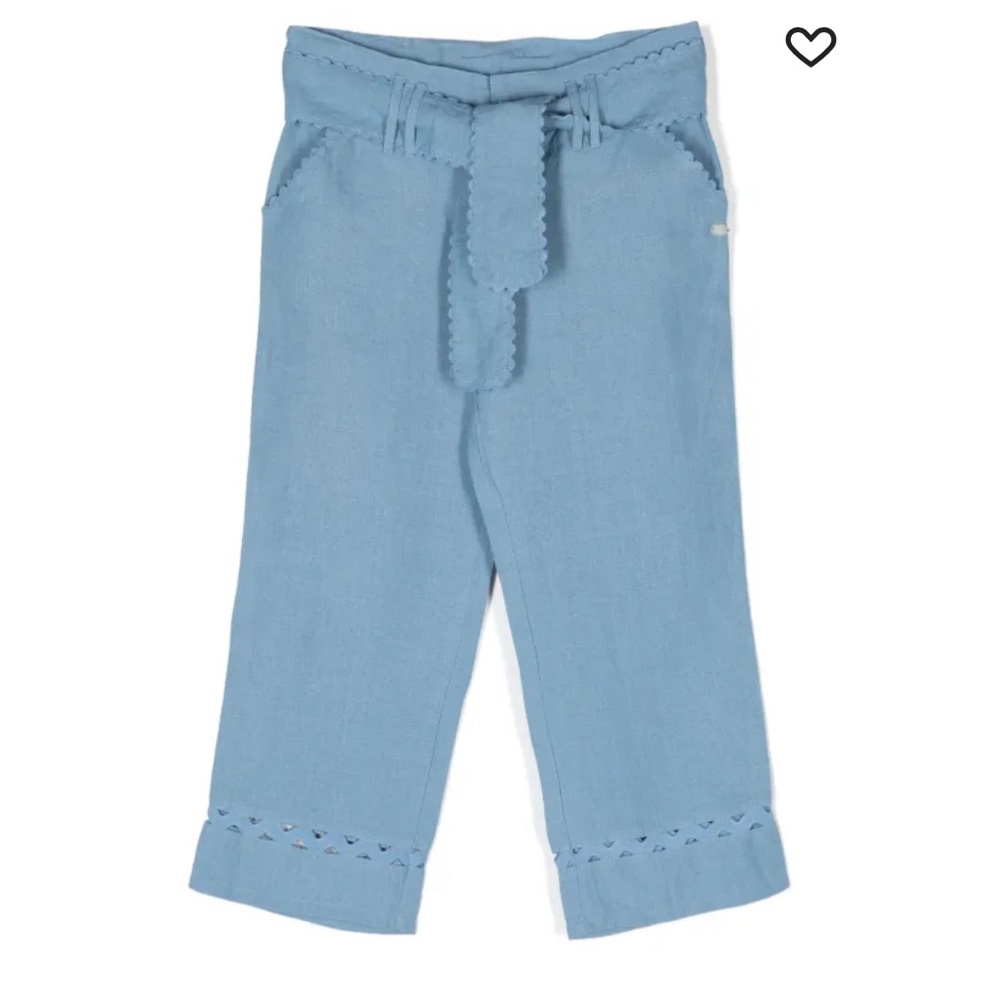 NWOT Tartine et Chocolat Blue Linen Pants size 4Y